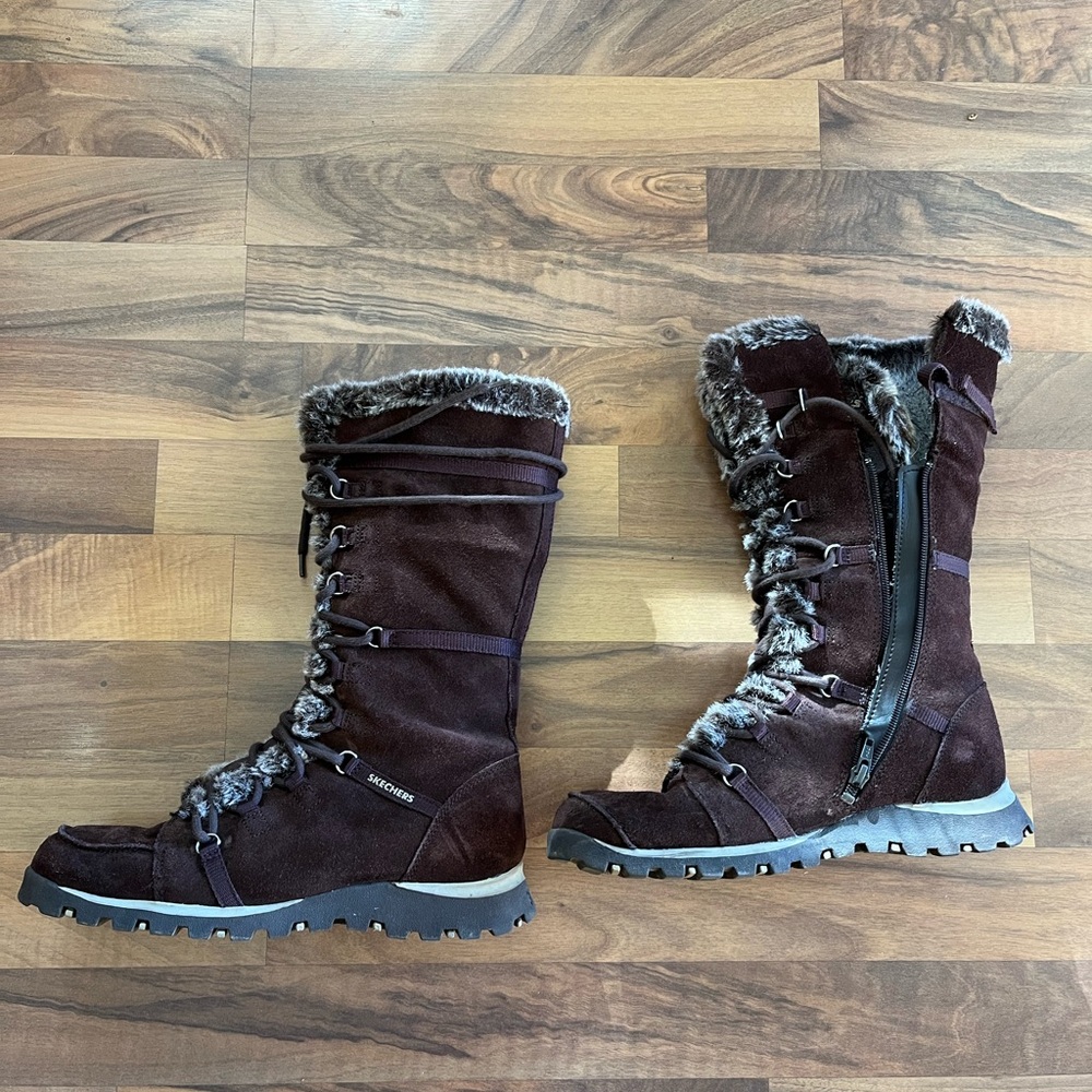 Skechers Women's Chocolate Winter Boots. Pre-owned in good condition. - Picture 2 of 6